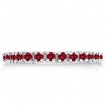 Garnet Eternity Band Stackable Ring 14K White Gold (0.50ct)