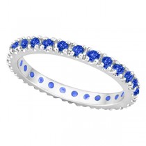 Blue Sapphire Eternity Stackable Band Wedding Ring Palladium (0.50ct)
