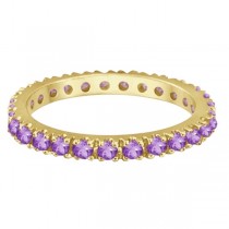 Amethyst Eternity Stackable Ring Band 14K Yellow Gold (0.75ct)