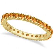 Citrine Eternity Stackable Ring Band 14K Yellow Gold (0.75ct)