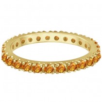 Citrine Eternity Stackable Ring Band 14K Yellow Gold (0.75ct)