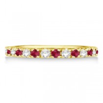 Diamond and Ruby Eternity Band Stackable Ring 14K Yellow Gold (0.51ct)