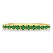 Emerald Eternity Stackable Ring Band 14K Yellow Gold (0.75ct)