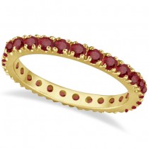 Garnet Eternity Band Stackable Ring 14K Yellow Gold (0.50ct)