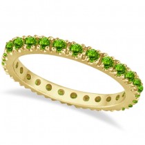 Peridot Eternity Stackable Ring Band 14K Yellow Gold (0.75ct)