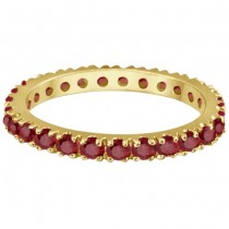 Ruby Eternity Band Stackable Ring 14K Yellow Gold (0.50ct)