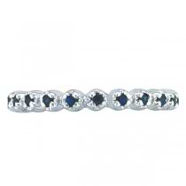 Blue Sapphire Stackable Ring Guard in 14k White Gold