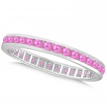Pink Sapphire Channel Set Eternity Band 14k W. Gold (1.04ct)