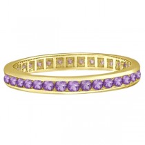 Amethyst Channel Set Eternity Ring Band 14k Yellow Gold (1.00ct)