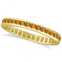 Citrine Channel-Set Eternity Ring Band 14k Yellow Gold (1.04ct)
