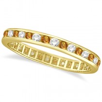 Citrine & Diamond Channel-Set Eternity Ring 14k Yellow Gold (1.00ct)