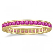 Pink Sapphire Channel Set Eternity Band 14k Y. Gold (1.04ct)