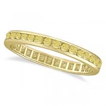 Channel Set Yellow Canary Diamond Eternity Ring 14k Yellow Gold (1.00ct)