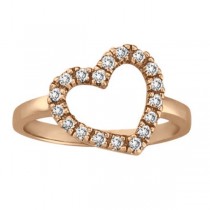 Heart Shaped Diamond Ring in 14k Rose Gold (0.25ct)