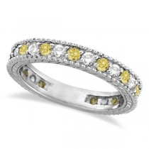 Fancy Yellow Canary & White Diamond Eternity Ring 14k Gold (1.00ct)