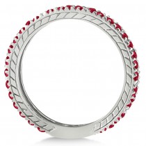 Ruby Eternity Ring Anniversary Ring Band 14k White Gold (1.16ct)