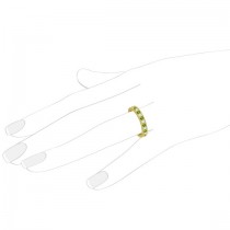 Diamond & Peridot Eternity Ring Band 14k Yellow Gold (1.08ct)