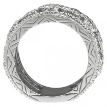 Pink Sapphire & Diamond Venetian Eternity Ring in 14k White Gold (2.11 ctw)