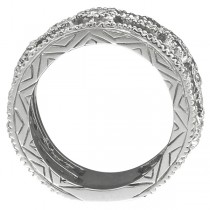 Antique Style Diamond Eternity Ring in 14k White Gold (2.08 ctw)