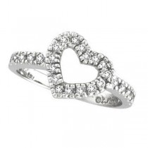 Diamond Heart Ring in 14k White Gold (0.40 ctw)