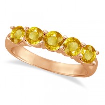 Five Stone Yellow Sapphire Ring 14k Rose Gold (2.25ctw)