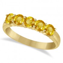 Five Stone Yellow Sapphire Ring 14k Yellow Gold (1.70ctw)