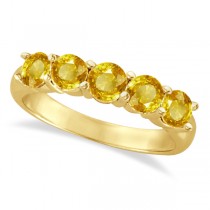 Five Stone Yellow Sapphire Ring 14k Yellow Gold (2.25ctw)