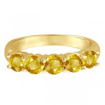 Five Stone Yellow Sapphire Ring 14k Yellow Gold (2.25ctw)
