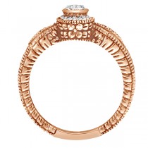 Venetian Style Diamond Bezel Ring 14K Rose Gold (0.40 ct)