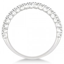 Half-Eternity Pave-Set Thin Diamond Stacking Ring Palladium (0.50ct)