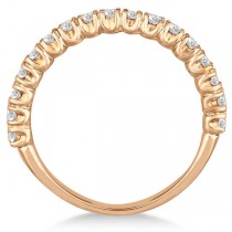 Half-Eternity Pave-Set Diamond Stacking Ring 14k Rose Gold (0.75ct)