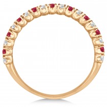 Ruby & Diamond Wedding Band Anniversary Ring in 14k Rose Gold (0.50ct)