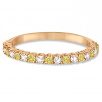Yellow & White Diamond Wedding Band Anniversary Ring in 14k Rose Gold (0.50ct)