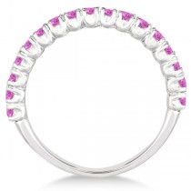 Half-Eternity Pave-Set Pink Sapphire Stacking Ring Palladium (0.95ct)