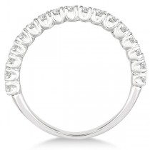 Half-Eternity Pave-Set Diamond Stacking Ring 14k White Gold (0.75ct)