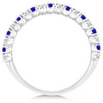 Tanzanite & Diamond Wedding Band Anniversary Ring in 14k White Gold (0.50ct)