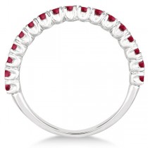 Half-Eternity Pave-set Ruby Stacking Ring 14k White Gold (0.95ct)