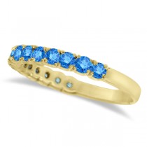 Fancy Blue Diamond Ring Anniversary Band in 14k Yellow Gold (1.00ct)