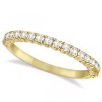 Half-Eternity Pave Thin Diamond Stacking Ring 14k Yellow Gold (0.50ct)