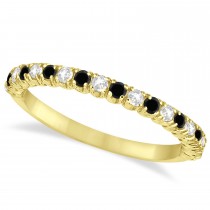 Black & White Diamond Wedding Band Anniversary Ring in 14k Yellow Gold (0.50ct)