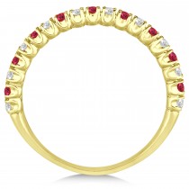 Ruby & Diamond Wedding Band Anniversary Ring in 14k Yellow Gold (0.50ct)