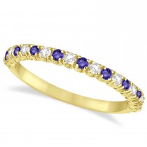 Tanzanite & Diamond Wedding Band Anniversary Ring in 14k Yellow Gold (0.50ct)