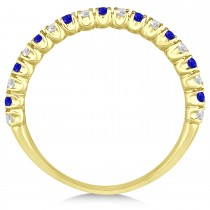Tanzanite & Diamond Wedding Band Anniversary Ring in 14k Yellow Gold (0.50ct)