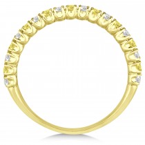 Yellow & White Diamond Wedding Band Anniversary Ring in 14k Yellow Gold (0.50ct)