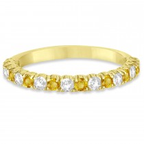 Yellow & White Diamond Wedding Band Anniversary Ring in 14k Yellow Gold (0.75ct)