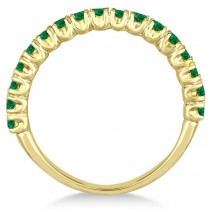 Half-Eternity Pave-set Emerald Stacking Ring 14k Yellow Gold (0.95ct)