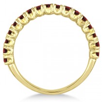 Half-Eternity Pave-Set Garnet Stacking Ring 14k Yellow Gold (0.95ct)