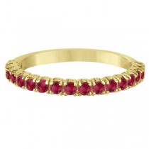 Half-Eternity Pave-set Ruby Stacking Ring 14k Yellow Gold (0.95ct)