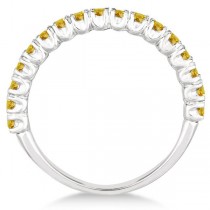 Half-Eternity Pave-Set Yellow Sapphire Stacking Ring Palladium (0.95ct)