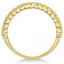 Half-Eternity Pave Thin Yellow Diamond Ring 14k Yellow Gold (0.50ct)